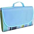 Afrodite Picnic Beach Camping Blankets, Outdoor Picnic Mat for Family, Beach, Park, Travel, Camping, Hiking and Music Festivals with Bags(57" x 79") (Blue)