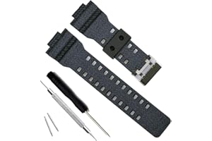 MYTIME OliBoPo naturalna żywica zastępcza pasek do zegarka do Casio Mens G-Shock GD120/GA-100/GA-110/GA-100C Cross Pattern-Black