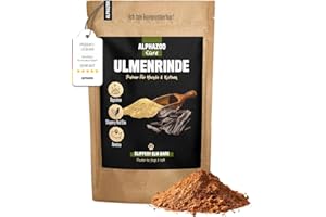 alphazoo Ulmenrinde für Hunde & Katzen 120g I Premium Magenschutz-Pulver ohne Zusatzstoffe I Sanfte Verdauung, bei Sodbrennen, Durchfall & Kotfressen I Slippery Elm Bark I Natürlich & Rein