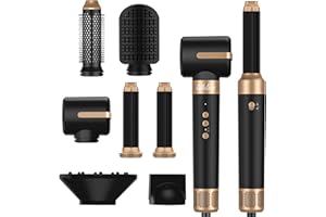 ‎UKLISS Airstyler 7 IN 1, 1400W Haartrockner mit Stylingbürsten Diffusor, 30mm Air Curling Lockenstab, UKLISS Haarstyler Rundbürstenföhn, 3 Temperatur- und Kaltlufteinstellungen