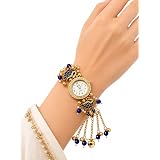 ARISTAL Jewellery Kashmiri Bracelet Watch for Women Stylish | Blue Swan Pearl Strap Analog Watch | Ethnic Fashion Jewellery Watch for Girls | Festive, Wedding, Party & Gift: 