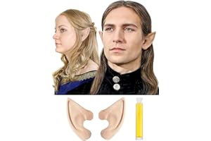 Maskworld Verschiedene Elfenohren aus Latex mit Mastix Hautkleber - Latexohren Elfen hautfarben überschminkbar - für Halloween Karneval Motto-Party & LARP Kostüm-Accessoire