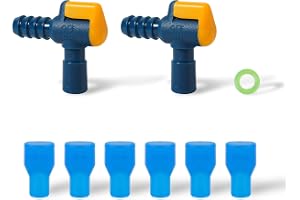 6st Bite Valve Ersättning för Camelbak, Hydration Pack Munstycke med 2 Vinklade Rörkopplingar och O-ring Ersättning Delar för Camelbak Ryggsäck Vattenreservoar
