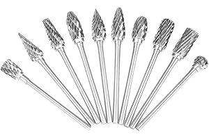 HAOFY 10 Stücke Hartmetall Frässtift Set Stahl Grate Dreh Dateien Metallbearbeitung Carving Werkzeug Set 2,35 * 6mm
