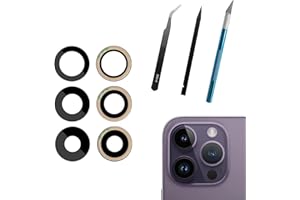 PEIDOG 3 Stück Rückkamera Glas Objektiv Ersatz für iPhone 14 Pro und iPhone 14 Pro Max Back Rück Kamera Glas Linse, Ersatz-Reparatur-Set