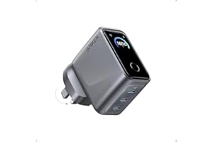 Anker Prime USB C Charger, 160W 3-Port Compact USB C GaN Charger, Smart Display and Touch Control, 140W Any-Single-Port Charging for MacBook, iPad, iPhone 17/16 Series, and More (Cable Not Included)