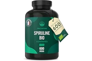 Spiruline Bio - 600 comprimés de 500mg - Cure de 2.5 mois - Riche en Phycocyanine - Antioxydants, Vitamines & Minéraux - Vegan - Sans Additifs, Lactose & Gluten - TRUE NATURE