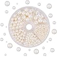 PH PandaHall 800pcs 6 Sizes White Pearl Beads Undrilled/No Hole Acrylic Round Bead Matte Craft Beads for Valentine's Day Vase Fillers Wedding Birthday Party Home Decoration
