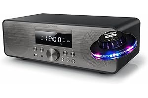 gef-roy Système Chaîne HiFi - Muse M-880BTC - Bluetooth avec Radio FM, CD et Port USB - 80W + Télécommande - Lumière OVNI