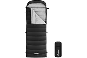 ATEPA Down Sleeping Bag For Adults, 650FP Winter Sleeping Bag For Cold Weather -15°C,XL Lightweight,4 Season Wide Sleeping Bag for Backpacking,Camping, Hiking