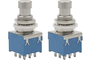 Unxuey Lot de 2 interrupteurs à pédale pour guitare électrique avec effets 3PDT Stomp Foot True Bypass avec connecteurs à souder