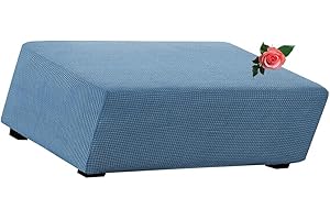 MeRcri Hockerbezug rechteckig Samt Jacquard Husse Überzug Bezug für Ottomane Fußbank Stretch bezug hocker Bezug für Ottomane (Color : #1, Size : 160x70-95cm)