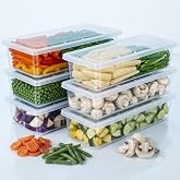 RZone STORE Pack of 6 Fridge Storage Containers, Fridge...