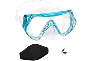 Gimilife, maschera subacquea per adulti, maschera subacquea, occhiali anti-appannamento con copertura nasale, gonna in silicone, vetro temperato, con copertura in neoprene e tappi per le orecchie da nuoto, immersioni, snorkeling