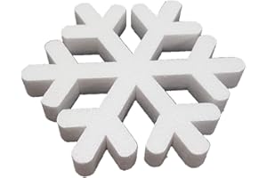 DecoPorex - Figura Decorativa en Forma de Copo de Nieve de 20 cm en Poliestireno Expandido para Decoraciones Navideñas y de Invierno