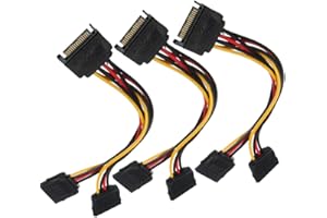 Bolongking Kabel rozdzielacz SATA do Dual SATA Power Y dysk twardy dysk HDD SSD 20 cm (3 sztuki)