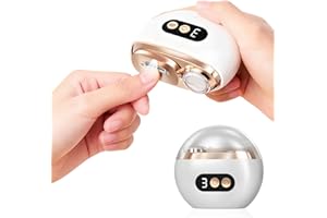 Focenat Elektrischer Nagelknipser,2 in 1 Nagelknipser elektrisch,Elektrische nagelknipser,Nagelschneider elektrisch,mit LED-Licht,3 Geschwindigkeiten,für Baby,Erwachsene Und Senioren (Weiß)