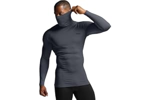 TSLA Men's Thermal Long Sleeve Compression Shirts, Mock/Turtleneck Winter Sports Running Base Layer Top
