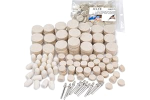 IELEK Felt Polishing Pad & Abrasive Polishing Buffing Wheel,Point & Mandrel Kit for Dremel Rotary Tools