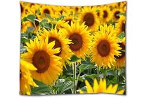 A.Monamour Arazzo da Parete Grande Mandala Estate Campo Di Girasoli Natura Paesaggio Stampa Telo Tessuto Tenda Tovaglia Copriletto Copridivano Arazzi Murale Decorazione