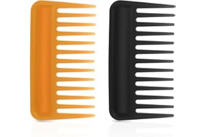 STYQUENZER 2 Stück Strähnenkamm, Lockenkamm Frauen Grobe Zahnung Haarkämme Breit Antistatischer Kamm Breiter Kamms Locken Afro Breiten Zähnen Styling Kamms GroberKamm für Locken Glattes Dickes Dünnes Haa