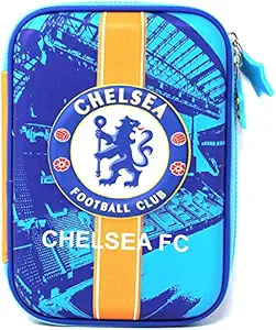 Kiku Premium Pencil Boxes for Boys FCB Manchester Chelsea Football Club 3D EVA Hardtop Pencil Pouches for Girls and Boys (Chelsea) Multicolour
