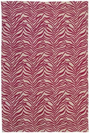 Zaida 1-Piece 180 x 120 cm Wool/ Cotton Zebra Rug, Red/ Beige
