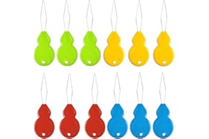 SIHUITU 12pcs Needle Threaders Brass Wire Gourd Shaped Plastic Needle Thread Easy to Insert Hand Sewing Needles,Used for Sewing Machines Hand Sewing Cross Stitch Mending Clothing