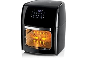 GOURMETmaxx Friggitrice digitale XXL ad aria calda 12 litri | Frittura senza grassi, friggitrice, forno e grill rotante in un unico apparecchio | Con 9 programmi e funzione timer