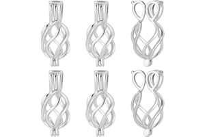 Beebeecraft 1 Scatola 10 Pezzi Gabbie di Perline Ciondoli In Ottone Placcato Platino Porta Pietra Pendenti A Gabbia per Braccialetti Fai Da Te Collana Creazione di Gioielli