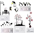 DreamKraft Vinyl Wall Fridge Switch Board Floor Sticker, 13.77 x 13.77 x 0.39 Inches, Multicolour, Animal Self-Adhesive