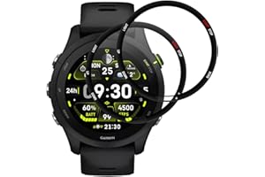IQShield Screen Protector for Garmin Forerunner 255/255 music, Ultra Clear Tempered Glass, Protective Film for Garmin 255 music, 3D Full Coverage, Touch Sensitive, 9H Hardness, Bubble-Free, 2 Pack