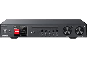 KENWOOD KR-W8000SCD - Smart HiFi-CD Receiver mit 3,2" TFT, 60 W RMS, WiFi Internetradio, DAB+, UKW, CD, USB, Spotify (HiFi), Deezer, Bluetooth, Phono, Coax, TOSLINK, Sub-Out, OKTIV, Schwarz