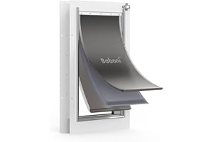Baboni 3-Flaps Pet Door for Interior and Exterior Doors, Steel Frame and Telescoping Tunnel, Strong and Durable Dog Door (Pets Up to 100 Lb) -Large