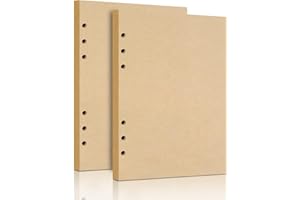 Mafeigu A5 Refill Paper, 2 Pack Unlined Blank Kraft Paper,100GSM Thick Refillable Paper 6 Hole Filler Inserts Loose Leaf Paper,for A5 Size 6 Ring Binder Journal Notebook,160 Sheets (320 Pages)