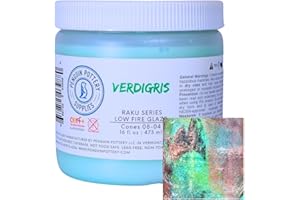 Penguin Pottery Glazes - Raku Series - Verdigris - Low Fire (16oz | 473ml)