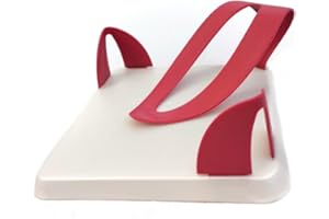 Ecoplast | Servilletero de papel, servilletero de mesa color blanco perla y rojo, 19,4 x 19,4 x 8,5, Made in Italy