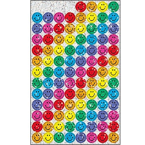 German Trendseller® – 200 Glitzer Sticker Smile ┃ – Smiley Glitzer Sticker – ┃ Smile Regenbogen – Glitzer – Sticker – Set ┃ Lehrer Sticker ┃ Happy Face ┃ Sticker Set für Kinder - 3