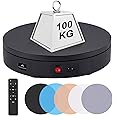 BAOSHISHAN Rotating Display Stand Electric Rotating Turntable Remote Control Photography Turntable 100KG Load Motorized Turntable 360º Rotating for Product Display 30CM 220V Black