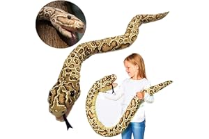 Tikwisdom 170 cm hög simulering superlång brun pyton mjuka plyschleksaker, stora gosedjur handdocka leksak (stor hand och liten hand är lämpliga)