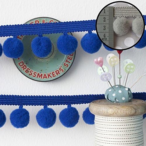 Jumbo Pom Pom Trim Royal Blue (Per Metre)
