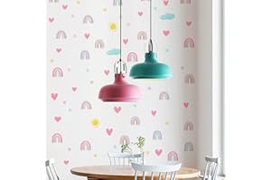JARMAY Rainbow Wall Decor Stickers 72 PCS Small Rainbow Wall Decal Watercolor Rainbow Heart Sun Star Wall Stickers for Girls Boys Baby Bedroom Nursery Wall Decor (Classic Style)