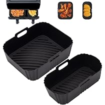 BYKITCHEN 100 Pièces Papier Cuisson Friteuse Air 2 Tiroirs - Doublures Pour Moulinex EZ9018, Philips 3000 & Cecotec DuoSize