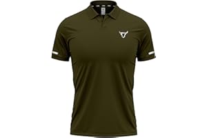 TORO ACTIVA Mens Polo T Shirt Lightweight and Breathable Quick Dry 3 Button Ribbed Collar Comfortable Short Sleeve Polo Shirt