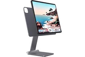 LULULOOK Support Magnétique Pliable iPad Pro 12,9 Pouces, Aluminium, Utilisation en Mode Paysage ou Portrait, Aimant Puissant, Support Ipad, pour iPad Pro 12,9 Pouces 6e/5e/4e/3e/2e/1re Génération