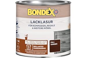 Bondex Lacklasur Palisander 0,375 L für 3,75m² | 2in1 - veredelt und versiegelt | Wasser- und Schmutzabweisend | Sicherheit für Kinderspielzeug nach DIN EN 71-3 | Seidenglänzend | Holzlasur