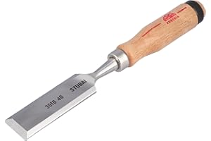 STUBAI Stechbeitel mit Holzgriff aus Rotbuche, Ø 40 mm, Stemmeisen zur präzisen Bearbeitung von Holz hochwertiges Werkzeug für Schreiner Tischler Heimwerker