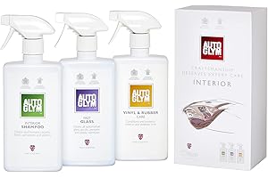 Autoglym The Collection – Perfect Interiors – Le kit de Nettoyage de Voiture idéal Qui Comprend Un shampooing intérieur, Un Verre Rapide, et Un Soin du Vinyle et du Caoutchouc