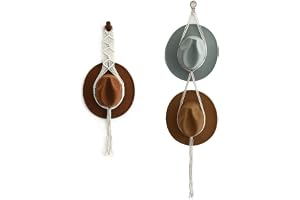 CCAIPU Makramee-hatthållare, Boho Hat Hanger Vägg hängande Hatt Organizer för bred kant Cap Cowboy Lagring för män och kvinno