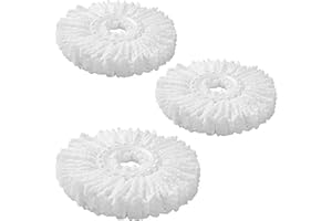 ARSUK Lot de 3 Recharges pour Balai Serpillière Rotatif 360° – TêTe en Microfibre Ultra-Absorbante, Lavable en Machine – Compatible avec la Plupart des Balais à Franges pour Parquet